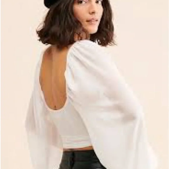 NWT For Love And Lemons White Crop Top - Picture 3 of 4